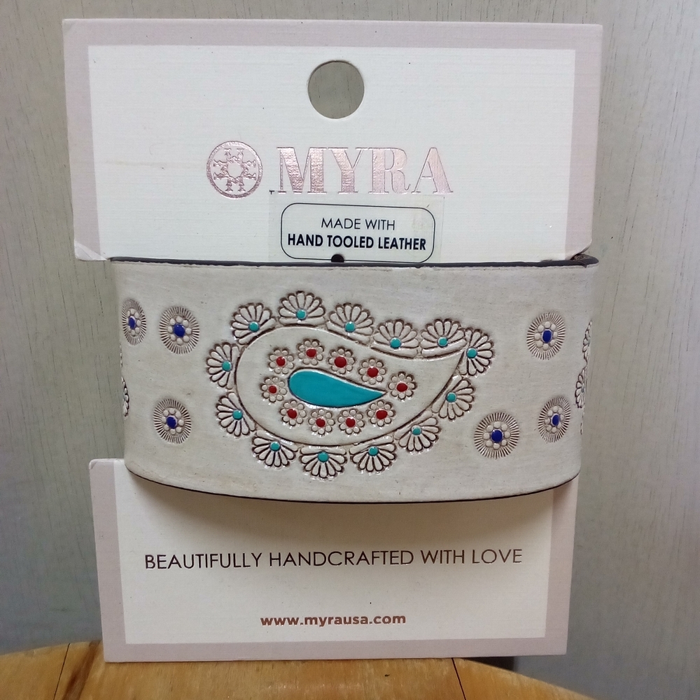 NWT Myra Bag Co Hand Tooled Leather Bracelet